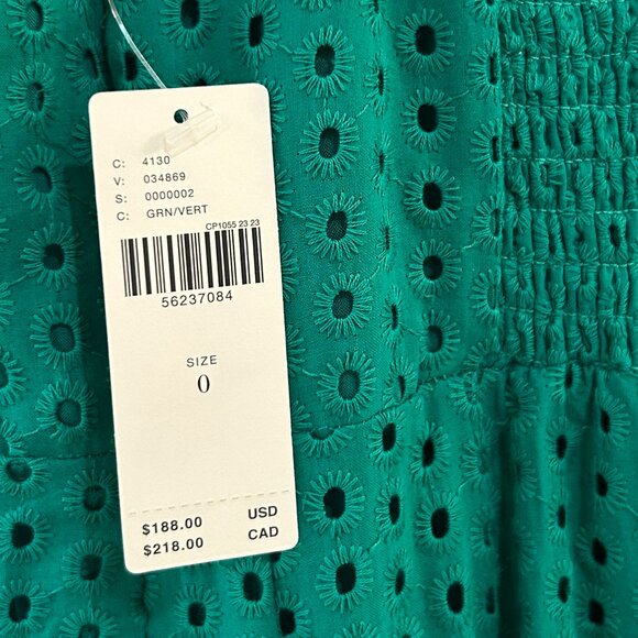 Green Maeve Lelia Anthropologie Eyelet Midi Dress - Picture 4 of 6